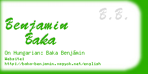 benjamin baka business card