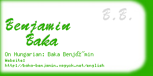 benjamin baka business card